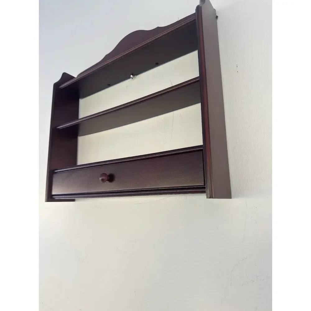 Lenox Spice Garden Wood Display Rack with Drawer W17xH16.75xD3.25”